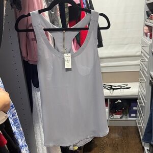 Express Light Gray Scoop Neck Sleeveless Tank